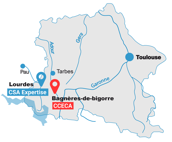 Carte des cabinets CCECA ET CSA Expertise et Audit